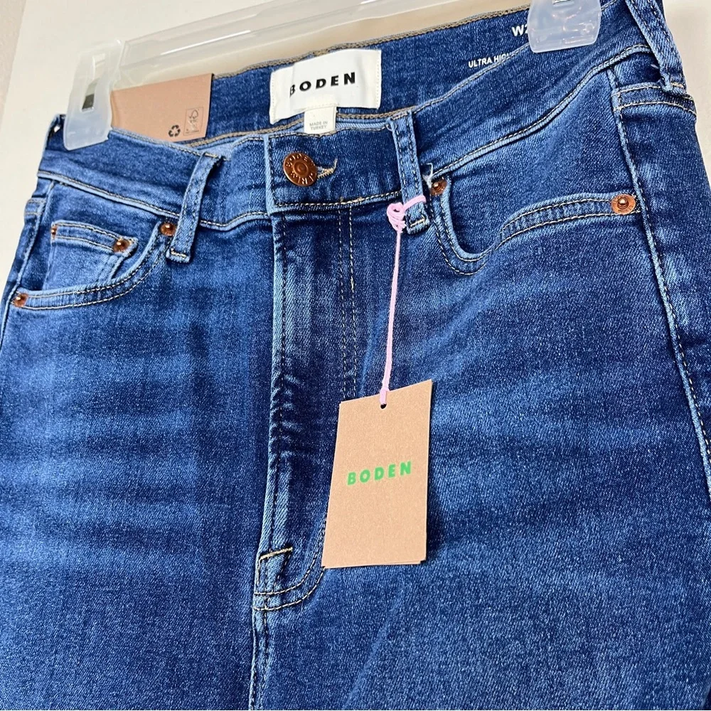 BODEN Ultra High Rise Super Flare Blue Jeans Size 29 Length 32 Inseam